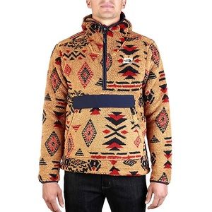 The North Face Tan and Red Patterned Hoodie